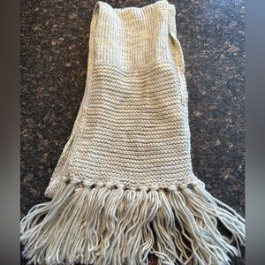 Universal Thread Cream Scarf with Black & White Accents | Soft Woven Scarf